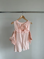 Livingstone Cooper Pretty Pink Stripped Top With Ruffle - Size AU 8