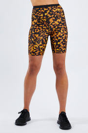 Flight Mode Fire Space Print Sport Crop Top Biker Shorts Set - Size 10