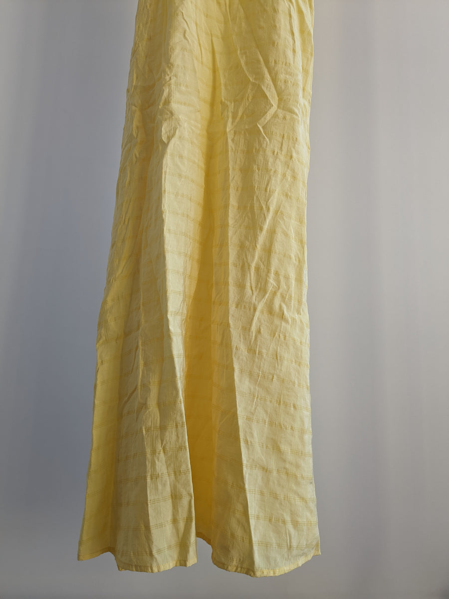 Johansen Light Yellow Tied-Front Maxi Dress - XS