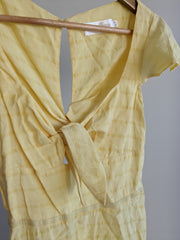 Johansen Light Yellow Tied-Front Maxi Dress - XS