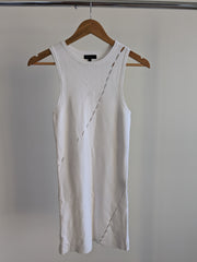 H:ours White Rue Sleeveless Knit Mini Dress - XS