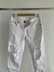 One x One Teaspoon Long Distressed White Jeans - Size 27"