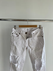 One x One Teaspoon Long Distressed White Jeans - Size 27"