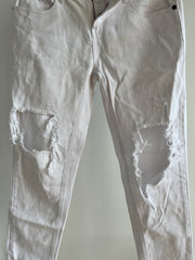 One x One Teaspoon Long Distressed White Jeans - Size 27"