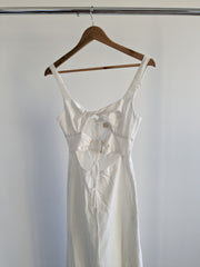 Meshki White Strap Midaxi Dress with Golden Elements - XXS