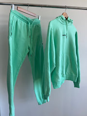 Running Bare Turquoise Green Hoodie and Tracksuit Pants Set - S