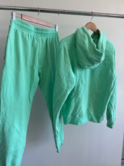 Running Bare Turquoise Green Hoodie and Tracksuit Pants Set - S