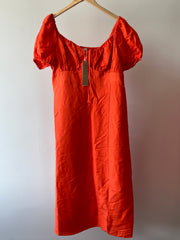 Forever New Orange Kami Curve Linen Midi Dress - AU 18