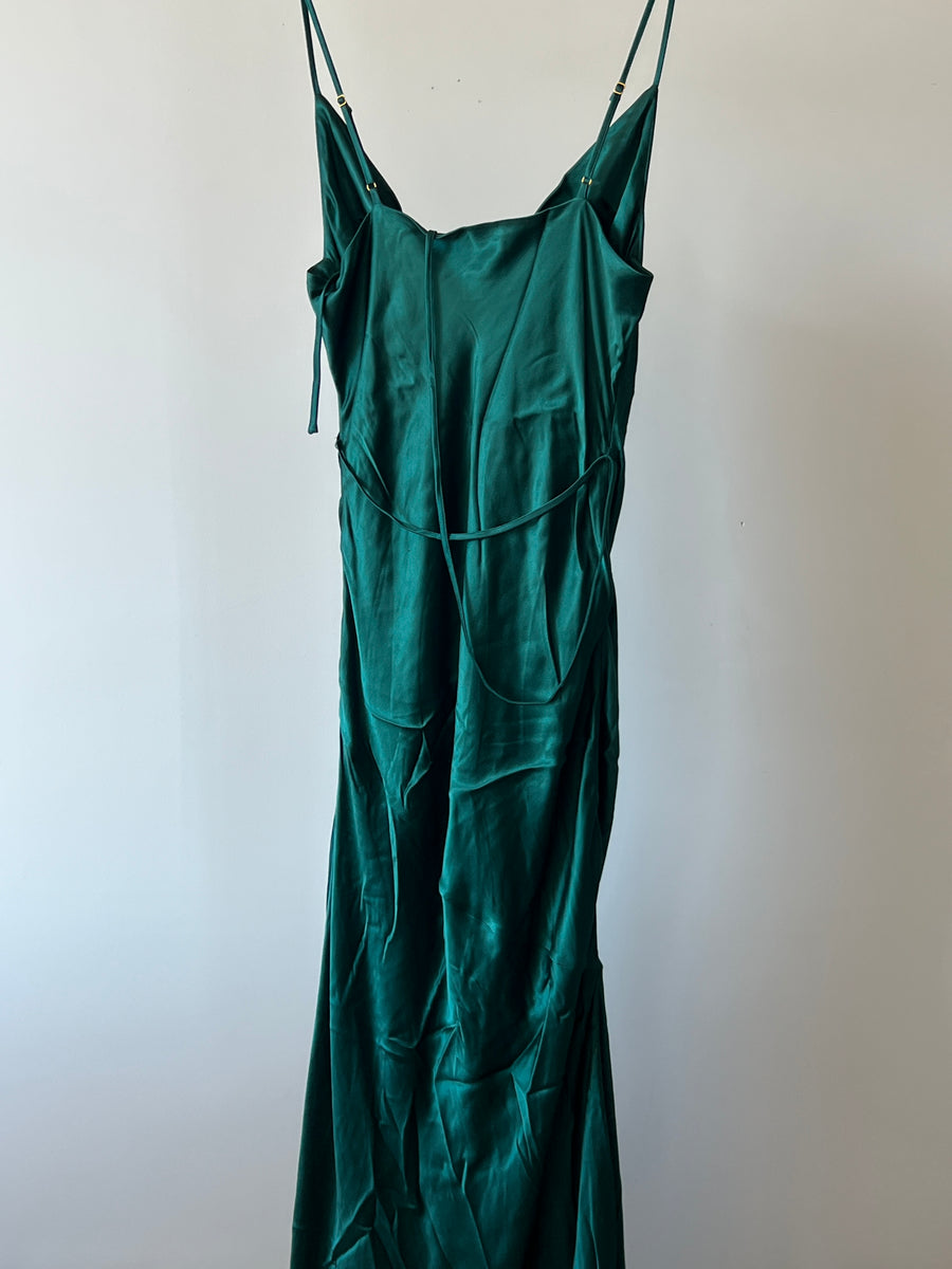 Pilgrim Emerald Green Silky Maxi Dress - AU 14