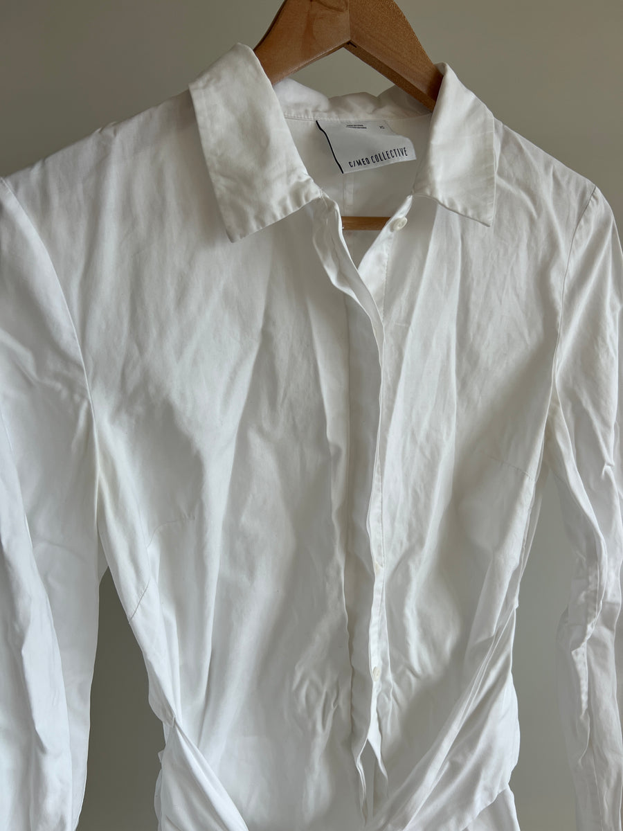 C/MEO Collective White Long Sleeve Shirt Dress - XS