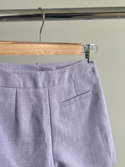 Miss Selfridge Petite tailored shorts with button detail in lilac - UK 4