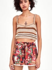 Zara Hawaii flower print mini shorts - size S