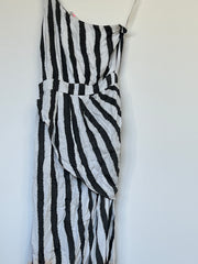 Sass & Bide 2000s vintage black white red animal print dress - AU 6