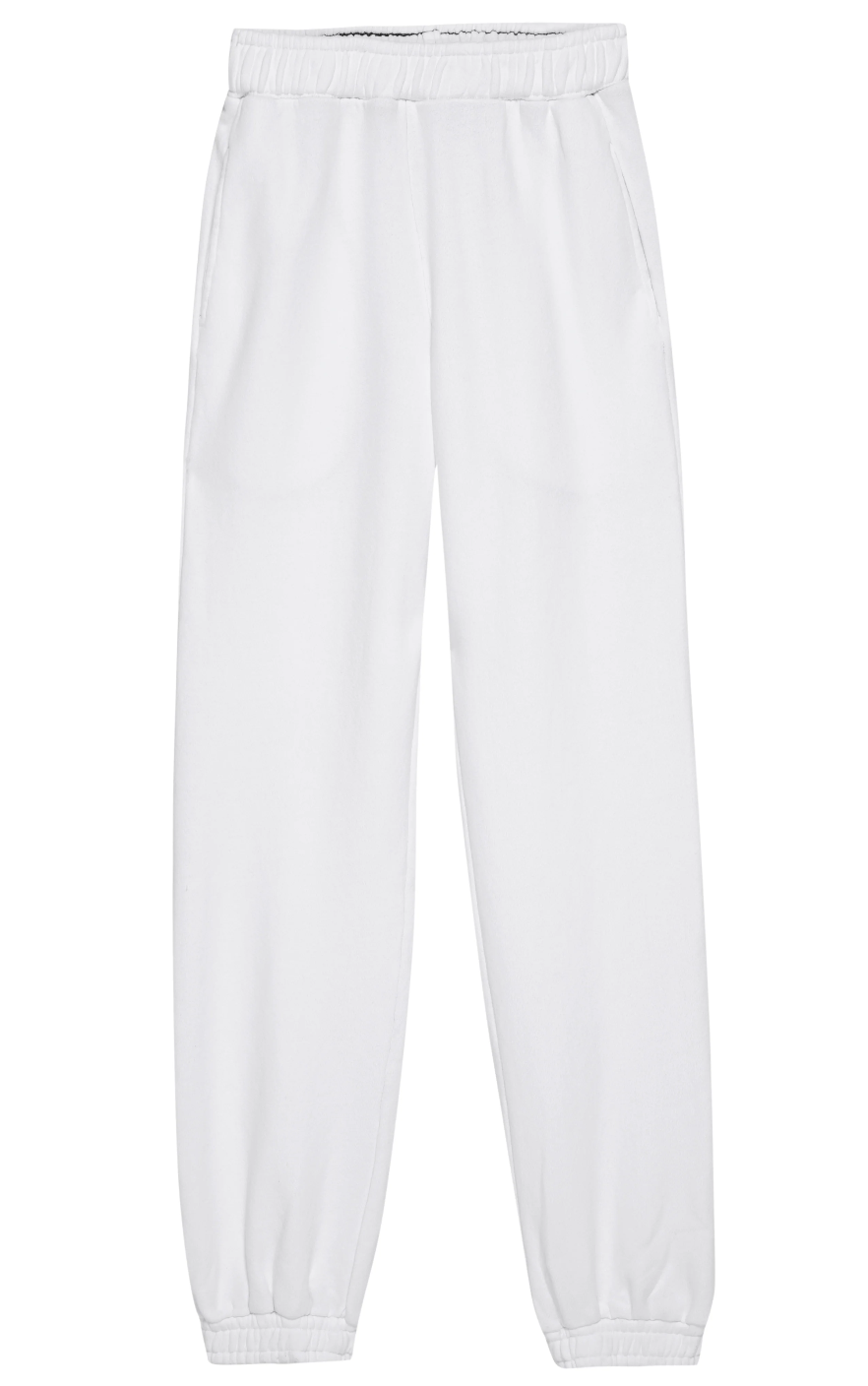 The Pilates Class White 100% Cotton Crew Neck Sweater and Pants Tracksuit Set - S (Sweater), XS (Pants)