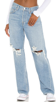 GRLFRND Blue Bella Low Rise Denim Boyfriend Jeans - Size 24" (AU 6)