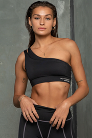 FITAZFK Black Sports Bra and External Seam Leggings - XS