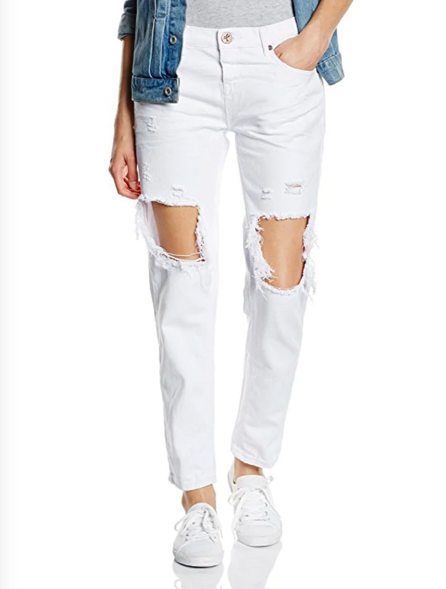 One x One Teaspoon Long Distressed White Jeans - Size 27"