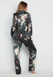 Pleasure State 100% Silk Dark Botanical Print Pyjamas - XL