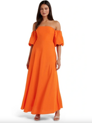 Forever New Orange Fire Cora Bardot Midi Dress - AU 8