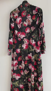 Boohoo Black Floral Kimono - Size 10