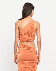 Lioness Orange Crop Top and Midi Skirt Goddess Set - XXL