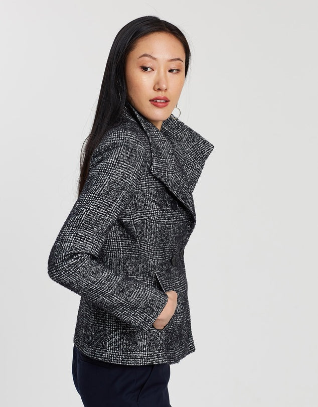 SABA Grey Plaid Tweed 50% Wool Blazer (AU 6)