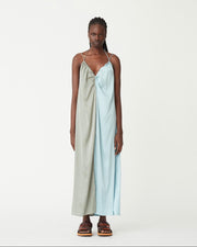 BLANCA pisces light blue green slip dress - XS/S