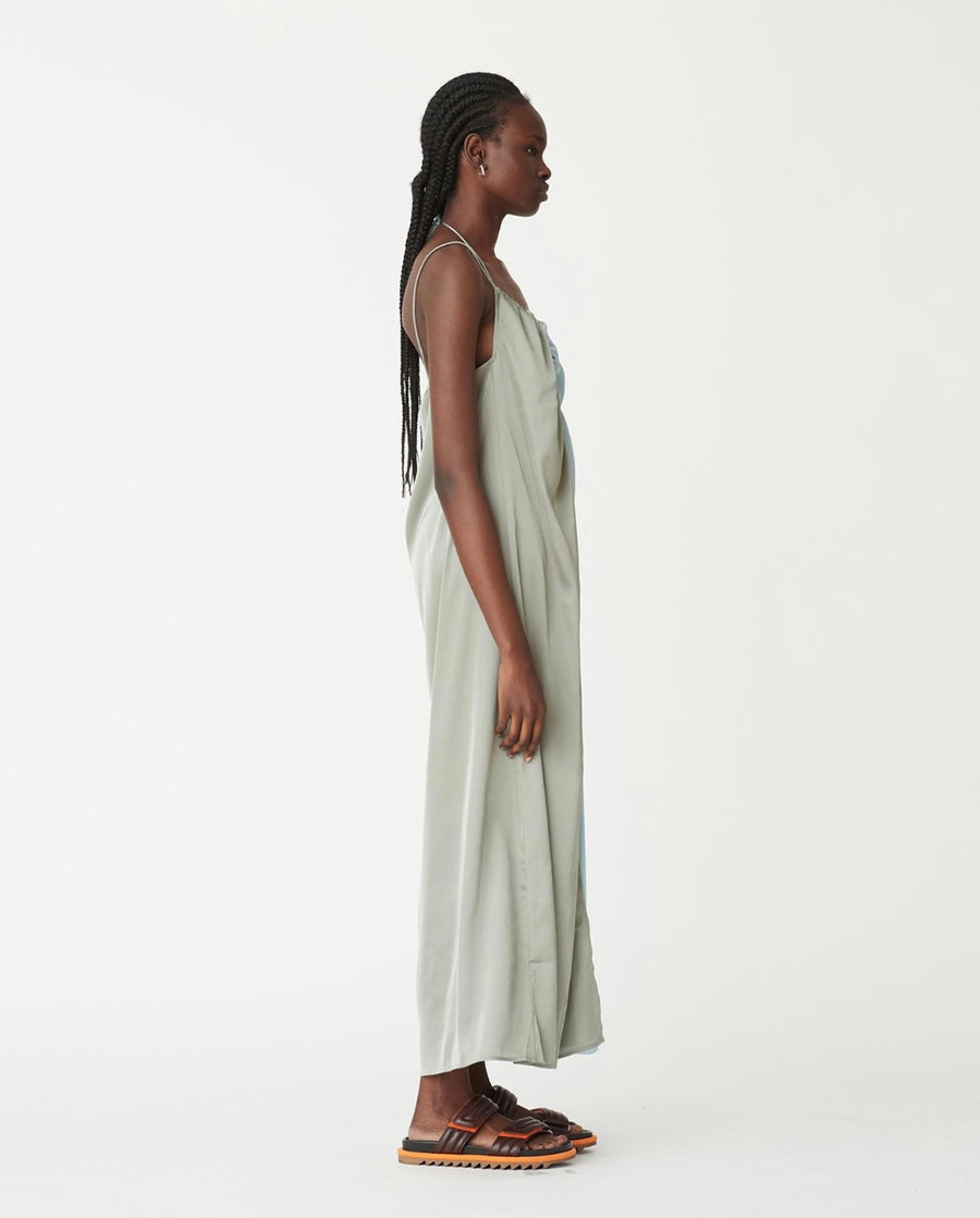 BLANCA pisces light blue green slip dress - XS/S