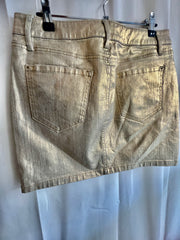 Country Road golden metallic denim look mini skirt - AU 6